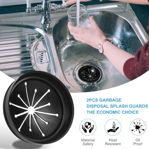 AxiyanX Black 3 3/8-Inch Sink Splash Guard & Disposal Stopper 2-Pack