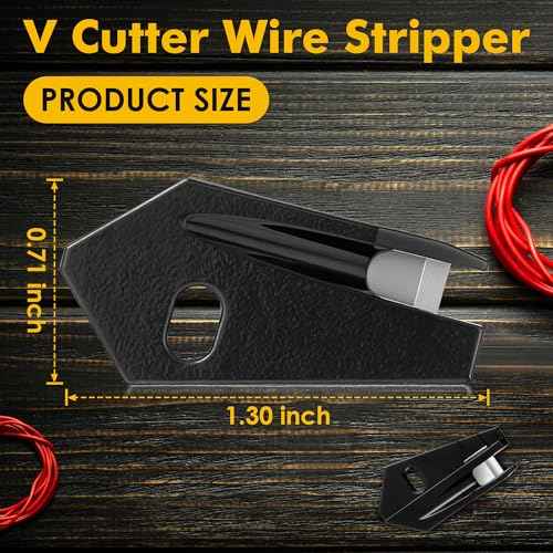 Enhon 2 Pack V Cutter Nmsc Cable Stripper, Stainless Steel Wire Cutter Nm Wire Stripper Tool, Knife Attachment, Black