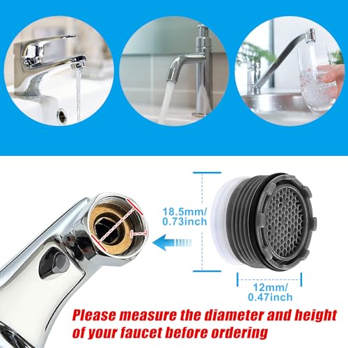 Draupnir 28 Pcs Blue Faucet Aerator Set with Key - Compatible with 16.5-24mm Sink Faucets
