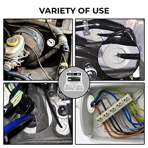 52 Pcs Rubber Grommet Assortment Kit - Automotive Wiring Cable Protectors