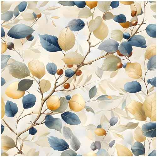 Leaf Wallpaper Peel and Stick Wallpaper Boho 17.3"x78.8" Plant Botanical Watercolor Self Adhesive Removable Wall Paper for Bedroom Leaf Contact Paper for Cabinets Vinyl