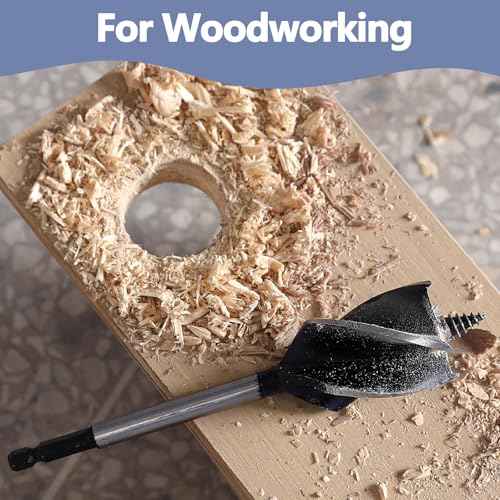 1 inch x 6-1/2 inch Auger Drill Bit for Wood, 1/4 inch Hex Shank Auger Drill Bit for Hard Wood,Soft Wood, Plywood and DIY Project (1 in x 6-1/2 in) GRIXLEN