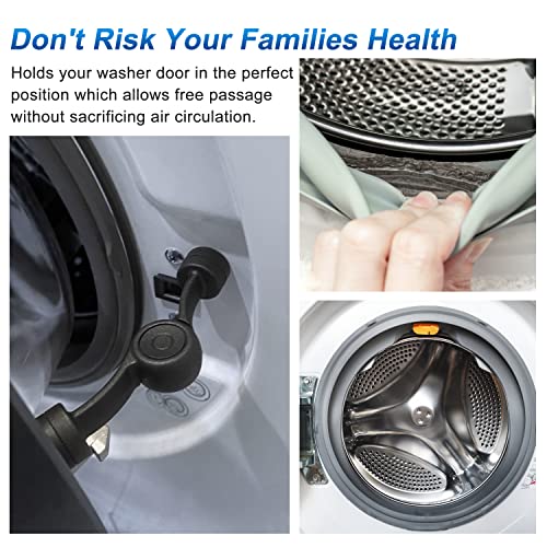 Front Load Washer Door Prop Black (Draduo) - Adjustable Magnetic Vent for Laundry