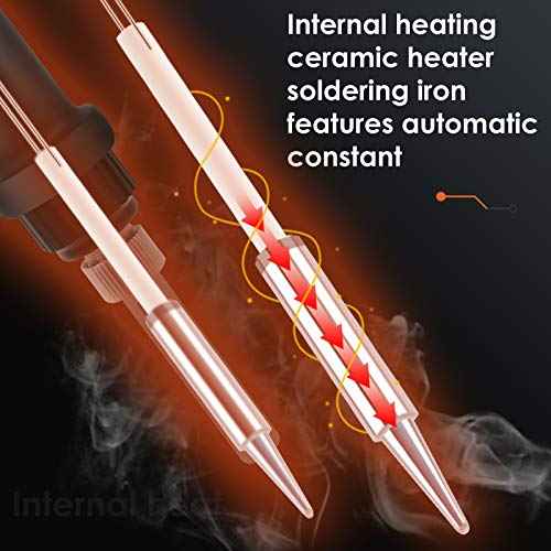 Soldering Iron Kit, Jewelry Soldering Iron 60W - Upgraded AdjustableTemperature Welding Tools,Soldering Gun Solder Wire,Wire Cutter,Soldering Iron Stand, Desoldering Pump, Heat ShrinkTubing 127pcs