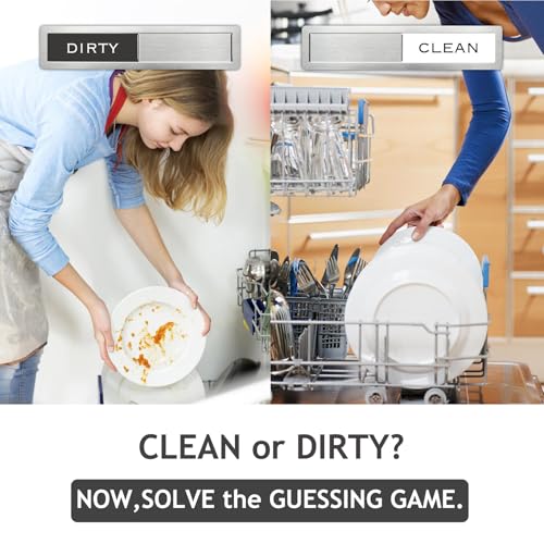 YEWGARB 304 Stainless Steel Clean Dirty Dishwasher Magnet (Black & White)