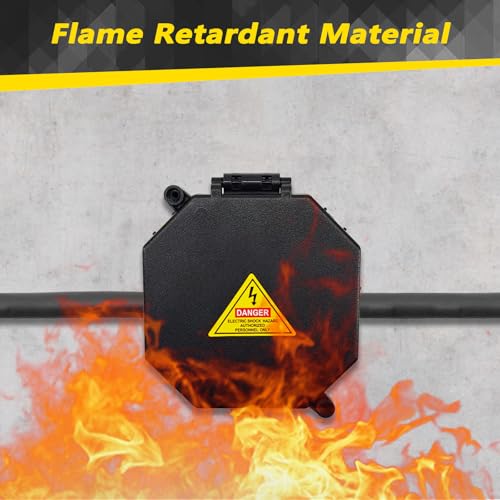 MIARALA Black Open Splice Junction Box 2 Pack - Flame-Retardant, Safety-Designed Electrical Enclosures