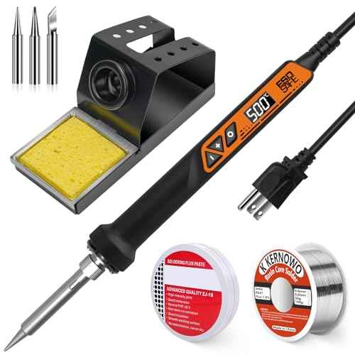 Soldering Iron, 160W High Power Soldering Tool, LED Digital Display Temperature Control Accurate 392¡ÆF-932¡ÆF, with ON/OFF Switch, 3 Iron Tips, Stand,Flux, Automatic Sleep Mode