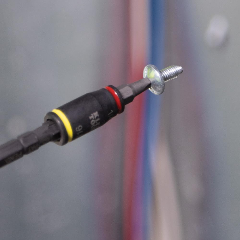 Klein Tools 32768 Impact Driver Set, 3-in-1 SAE Impact Socket and Bit Holder, Flip Socket with Nut Drivers in 1/4 and 5/16 Hex Sizes, 3 and 5-Inch Lengths, 2-Piece