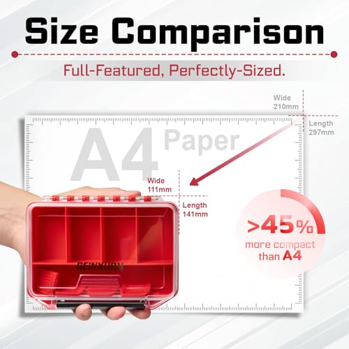 Geinxurn 2-Pack IPX4 Waterproof Small Parts Organizer Case with Removable Dividers