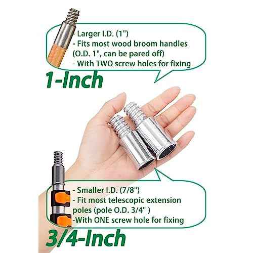 Metal 3/4" (.75) Threaded Tips Replacement Kits for Telescopic Extension Poles Repairing