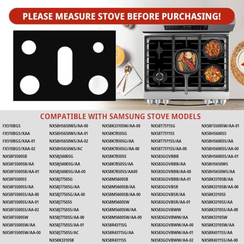 Hasanbar 2-Pack Gas Stove Top Covers for Samsung Ranges - Nonstick, Heat-Resistant & Reusable