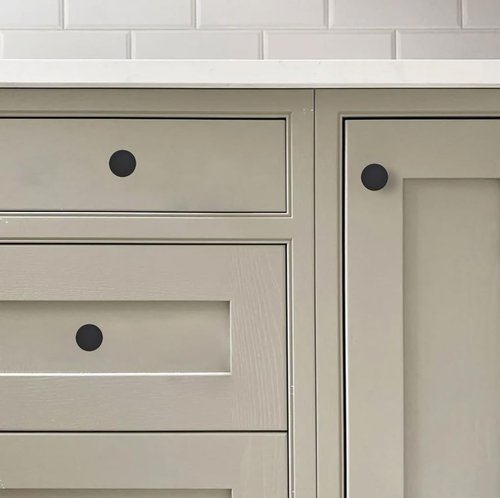 khtumeware 10 Pack Matte Black Cabinet Knobs - 1-1/5 Inch Round Drawer Pulls for Kitchen Cabinet Hardware Dressers Knobs and Closets