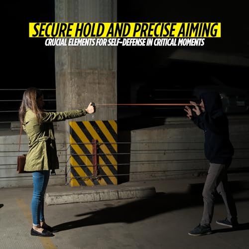 Pepper Spray Keychain Flip Top Safety, Police Strength Keychain Pepper Spray for Women, Men, 16 ft Range, Finger Grip for More Accurate, Quick Release Keychain for Easy Carry, Fast Access