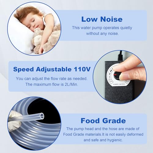 ONESAM Food Grade Electric Water Transfer Pump Siphon 110V, Adjustable Flow, 2LPM, For Home Brewing & Liquids - Ac-water Pump