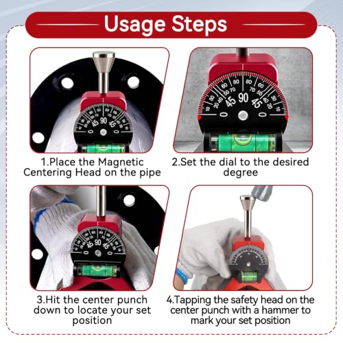 Pipe Center Finder, Flange Wizard Finder Fitting Tools to Measure