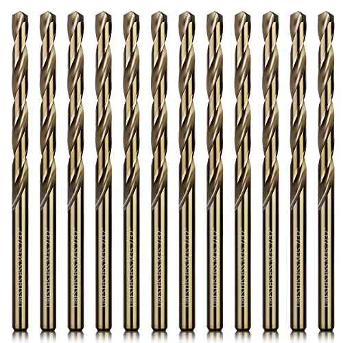 7/32" Cobalt Drill Bits 12Pcs, M35 HSS Metal Drill Bit Set with Storage Case for Hard Metal, Stainless Steel, Cast Iron