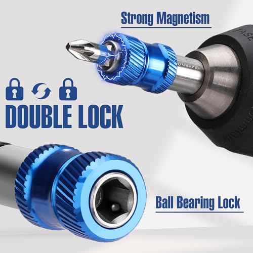WORKPRO Drill Bit Extension Set, 3Pcs 2-3/8''Magnetic Impact Drill Screwdriver Bit Holder, 1/4 Inch Hex Quick Release Bit Holder for Drill