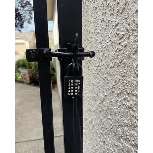 ZENG 10-Button Combination Padlock ? Pre-Set 5-Digit Unchangeable Code, Hardened Steel Shackle for Gym Lockers, Toolboxes, Fences(Black-1pcs)