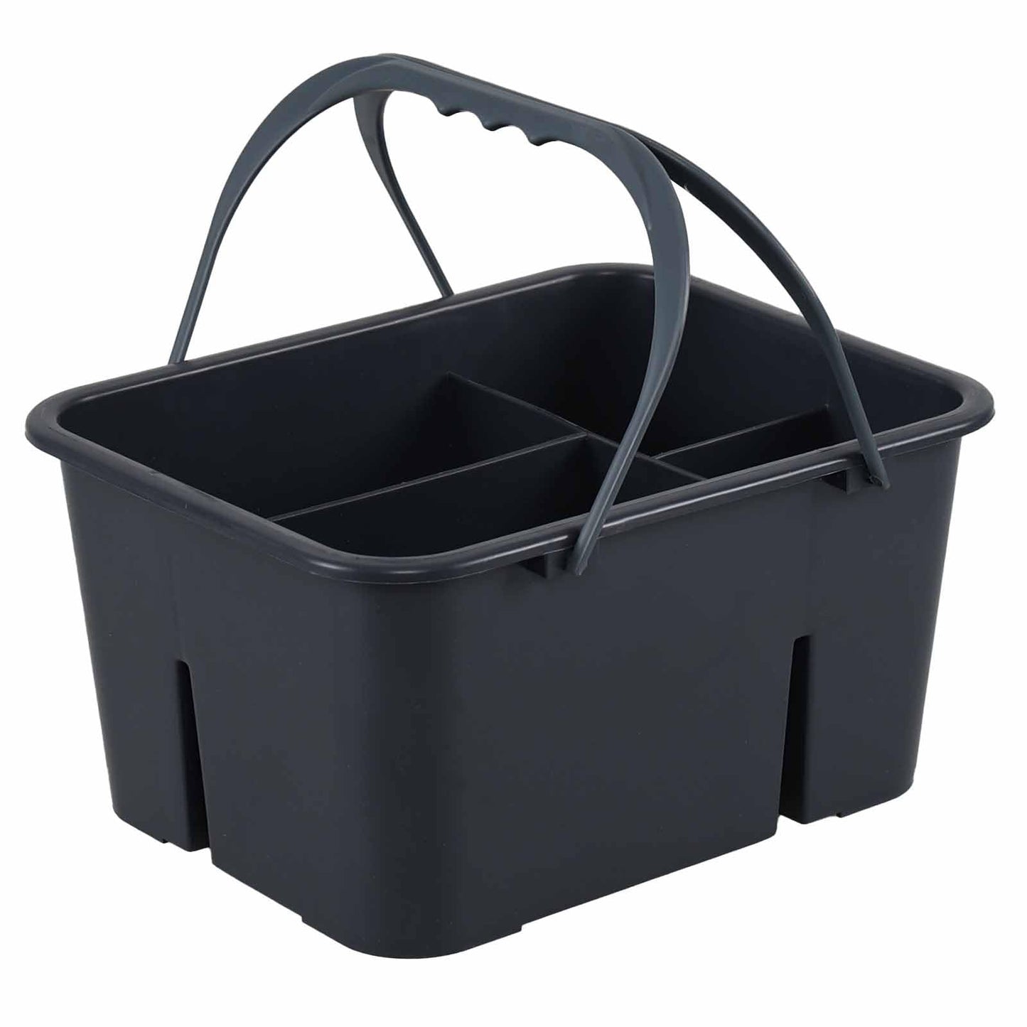 Zerdyne Plastic Cleaning Caddy with Handle, Plastic Cleaning Tote for Cleaning Supplies, Small Classroom Caddy, Gray