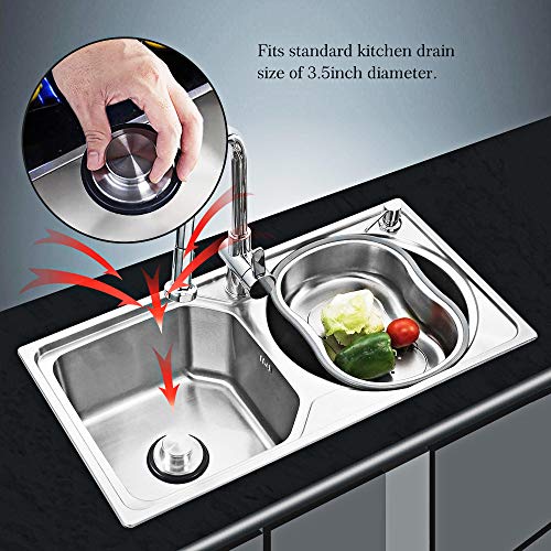 Stainless Steel Sink Stopper 3.38 Inch Diameter - Kitchen Garbage Disposal Plug, 2 Pack
