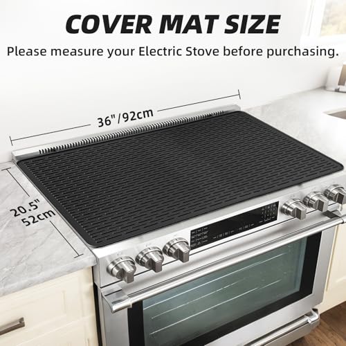 36x20.5 Inch Thick Electric Stove Cover Mat, Black by LOPNUR