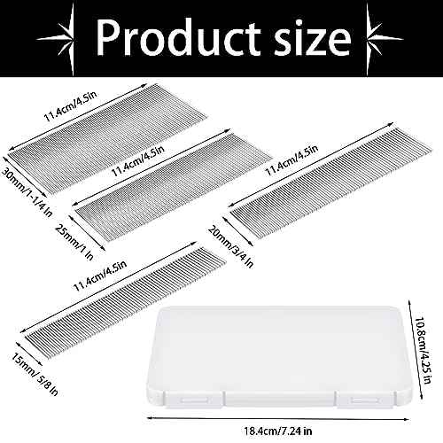 Ripeng 2000 Pieces 18Ga Brad Nails Galvanized Finish Nail - 5/8, 3/4, 1, 1-1/4 Inch-500 Each With Storage Box for Repairing Molding Cabinetry Building Assembly