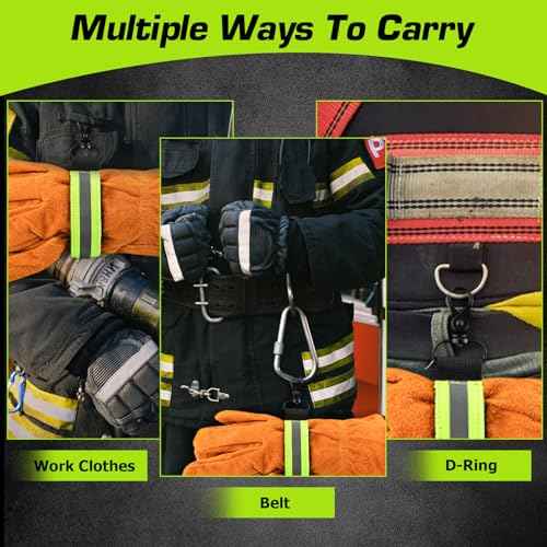 Firefighter Glove Strap, 2 Pcs Heavy Duty Adjustable Safety Strap with Reflective Trim for Turnout Gear Glove, Durable Firefighting Gear Accessories for Firefighter with High Visibility Design