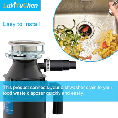 Dishwasher Drain Connector Kit for InSinkErator Disposals with Inlet Adapter, Includes 1 Inlet Connector and 3 Hose Clamps