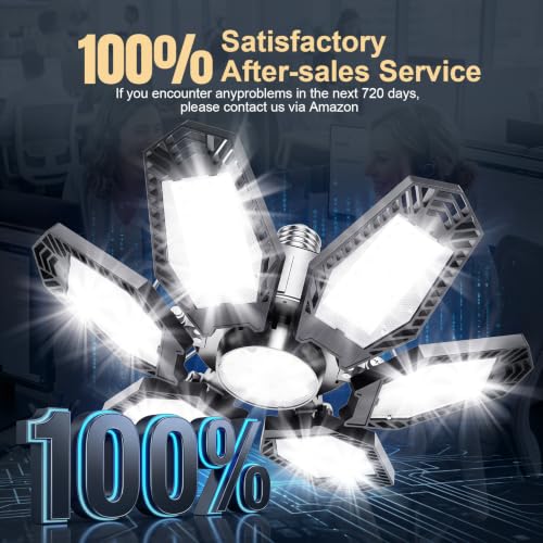 TANBABY 2 Pack LED Garage Ceiling Lights Deformable 30,000LM 6500K Daylight