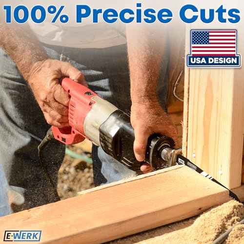 E?Werk - Reciprocating Saw Blades for Wood - 5 Pieces - High Carbon Steel (HCS) Sabre Sawblades for Wood & Plastic Cutting - Superior Strength, Wear Resistance & Durability - 6 TPI (Teeth per Inch)