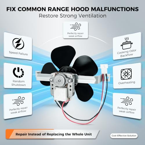 Romalon 97012248 Range Hood Fan Motor Replacement Kit – Dual-Speed, OEM-Spec