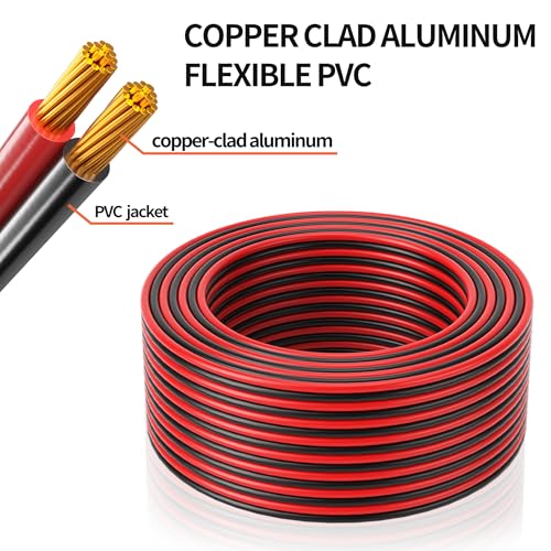 Energeaster 14 Gauge 100FT Electrical Wire - Automotive & Low Voltage Wiring