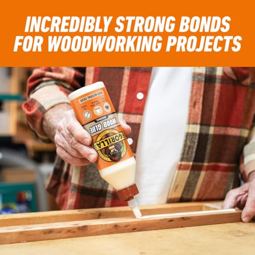 Gorilla Wood Glue - 18 oz Water-Resistant PVA Adhesive for Indoor & Outdoor Use