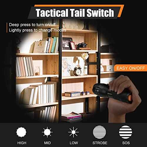 Esgofo LED Flashlights 2 Pack Bright Powerful EDC Handheld Flash Lights, High Lumens Pocket Linterna, 5 Modes, Waterproof, for Gift Survival Emergency Camping