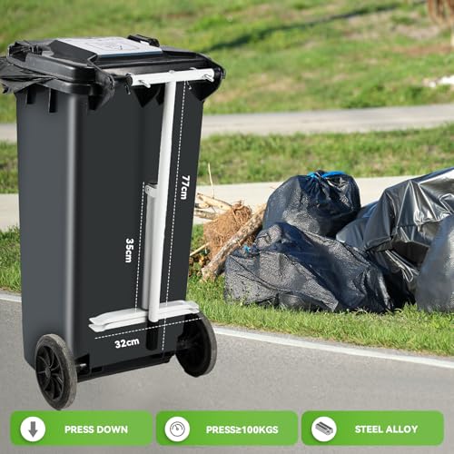 Manual Trash Compactor for 120L Wheelie Bins - Outdoor Yard Waste Crusher