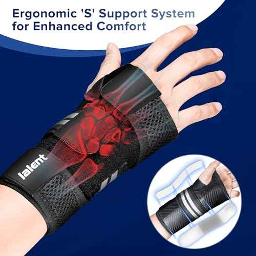 Carpal Tunnel Wrist Brace Night Support for Men Women - Adjustable Wrist Support Splint with 3 Straps, Hand Brace for Pain Relief, Tendinitis, Arthritis, Sprain (Right Hand, L/XL)