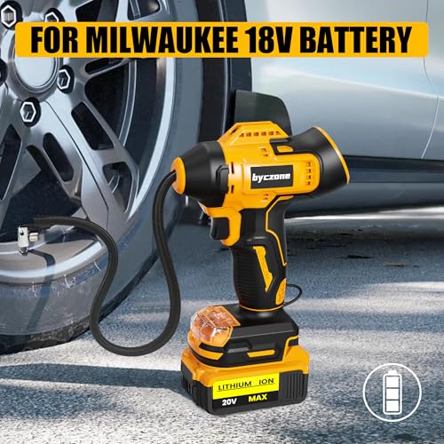 Byczone 160 PSI Tire Inflator for Dewalt 20V Max Battery - Yellow