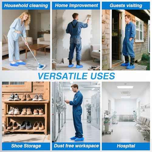 50 Pack (25 Pairs) Shoe Covers Disposable - Boot Covers Disposable Non Slip Shoe Covers for Men and Women Fits All Sizes of Shoe Booties for House Cleaning