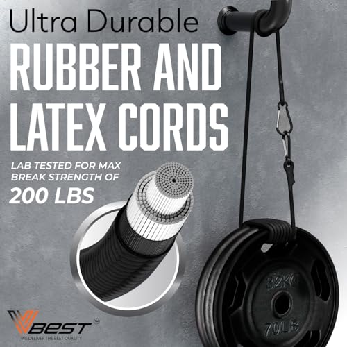 Heavy Duty Bungee Cords with Carabiner Hooks - 6 Pack Outdoor & Cargo Use