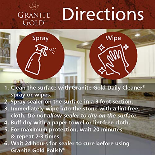 Granite Gold Granite Sealer 24 Fl Oz Spray Bottle for Natural Stone Surfaces