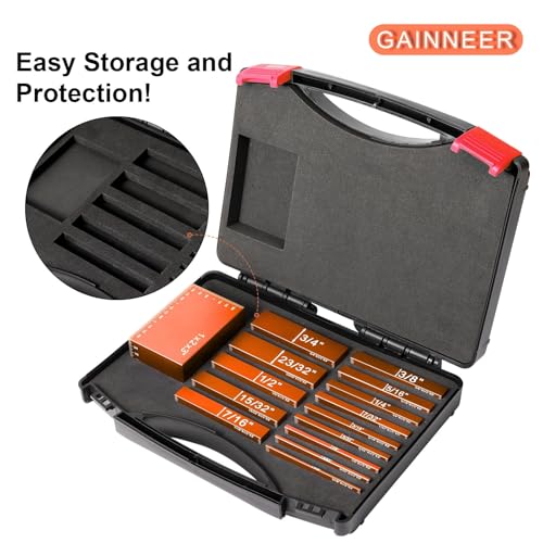 Setup Blocks 15 Pcs Aluminum Height Gauge Set for Router & Table Saw – Orange (Inch)