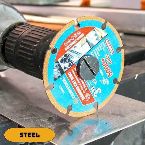 Diamond Cutting Wheel 3 x 3/8 Inch for Metal, Cut Off Wheel with 5000+ Cuts on Rebar, Steel, Iron and INOX 3" Diamond Cutting Discs (Segmented Edge)