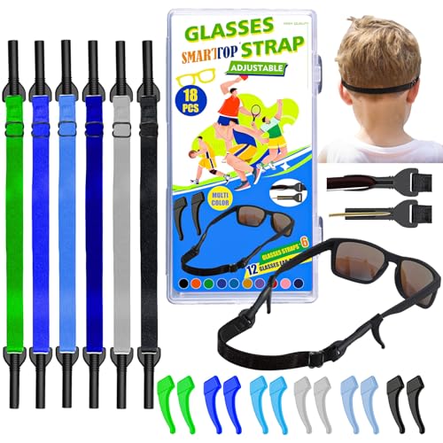 kids eye glass Strap with storage box No Tail sunglass Strap Eyeglass Holder Around Neck-Adjustable Eyewear Retainer