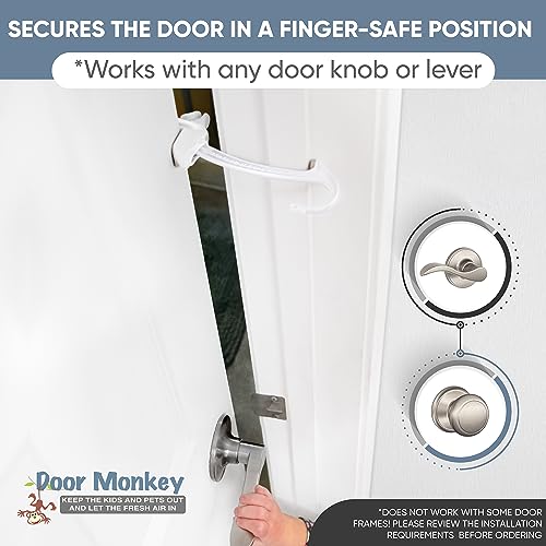 Childproof Door Lock & Pinch Guard for Kids & Pets - Easy Install, No Tools