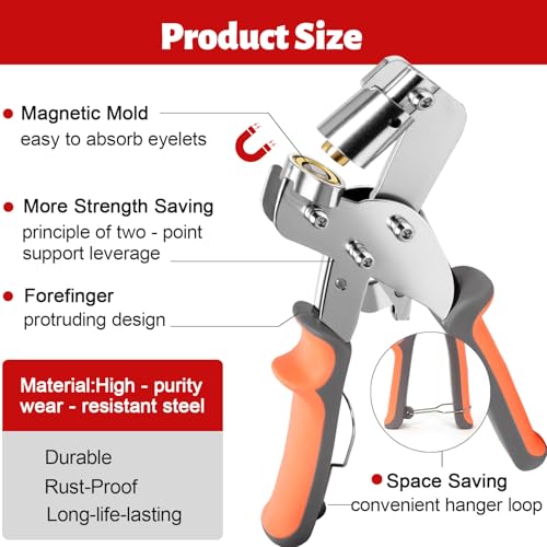 SBGGRL Heavy Duty Grommet Tool Kit with 300 10mm Metal Eyelets - Variation 1