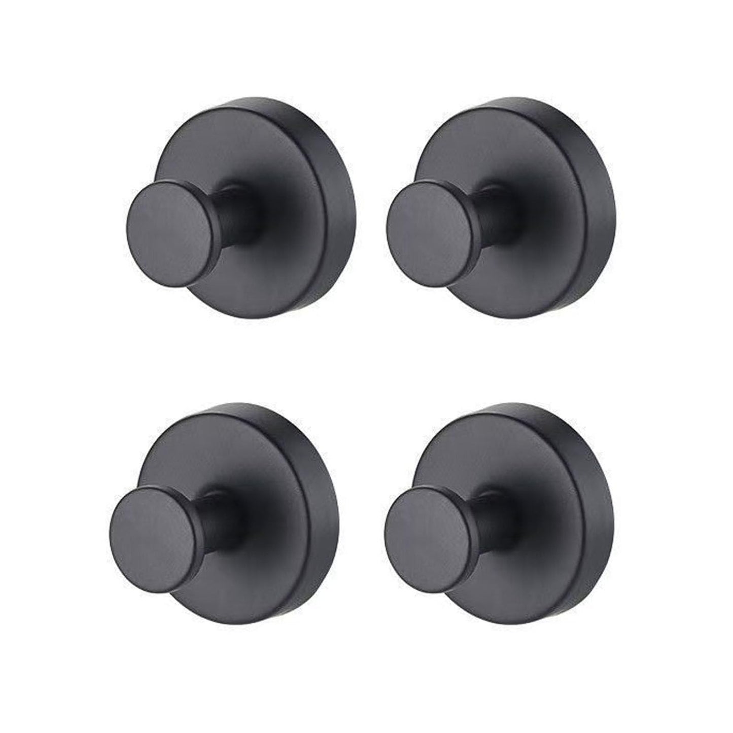 BBLING Suction Cup Hooks, Heavy Duty Damage-Free Towel Hooks for Bathroom, Kitchen, Shower, Glass, Mirrors, Tiles (Black, 4pcs)