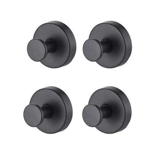 BBLING Suction Cup Hooks, Heavy Duty Damage-Free Towel Hooks for Bathroom, Kitchen, Shower, Glass, Mirrors, Tiles (Black, 4pcs)