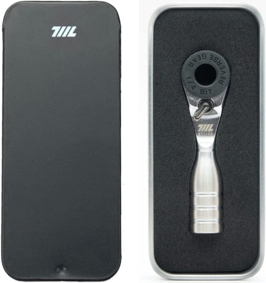 711L Mini Ratchet Wrench - One of the World's Smallest 1/4" EDC Ratchet Wrench For Tight Spaces - Alloy Steel - For Single-ended Hex Bit