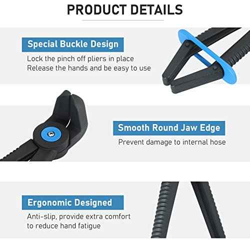 ATPEAM Hose Clamp Pliers Set - 3 PCS 90¡Æ Angled Plastic Fuel Line Clamp Pliers for Fuel, Gas, Brake, Radiator, and Coolant Hoses