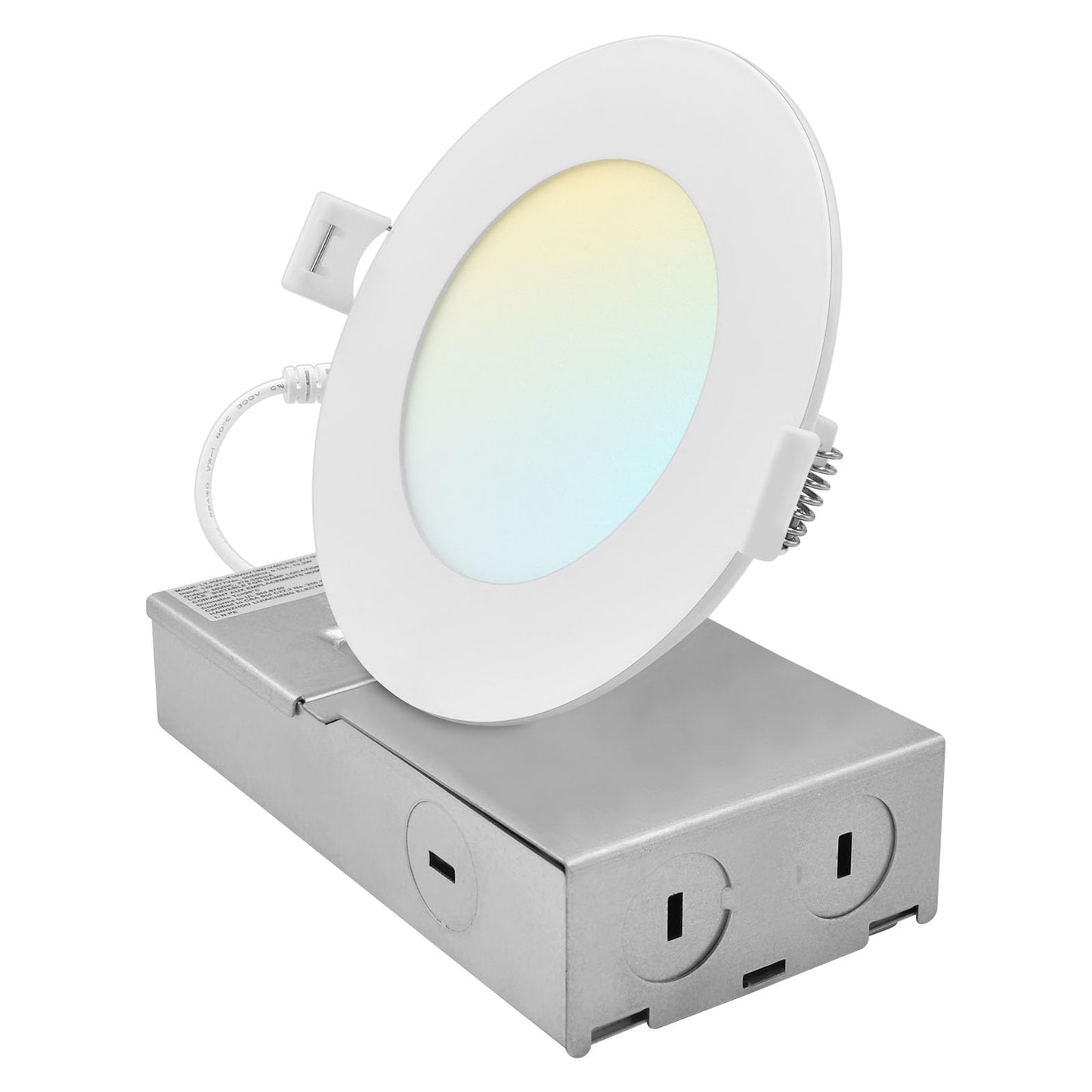 LUXRITE 4 Inch Canless Spotlight, LED Recessed Lighting, 5CCT 2700K-5000K, Dual Dimmable Ceiling Light, 650/800/1066 Lumens, CRI 90, 8W/10W/13W Selectable, IC Rated, Wet Rated, ETL Listed